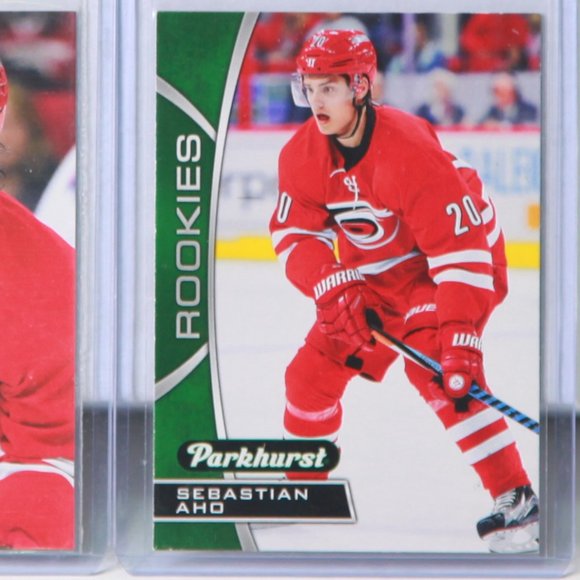 Sebastian Aho Parkhurst Rookie Cards 2016/2017 Star for the Carolina Hurricane - Picture 4 of 4